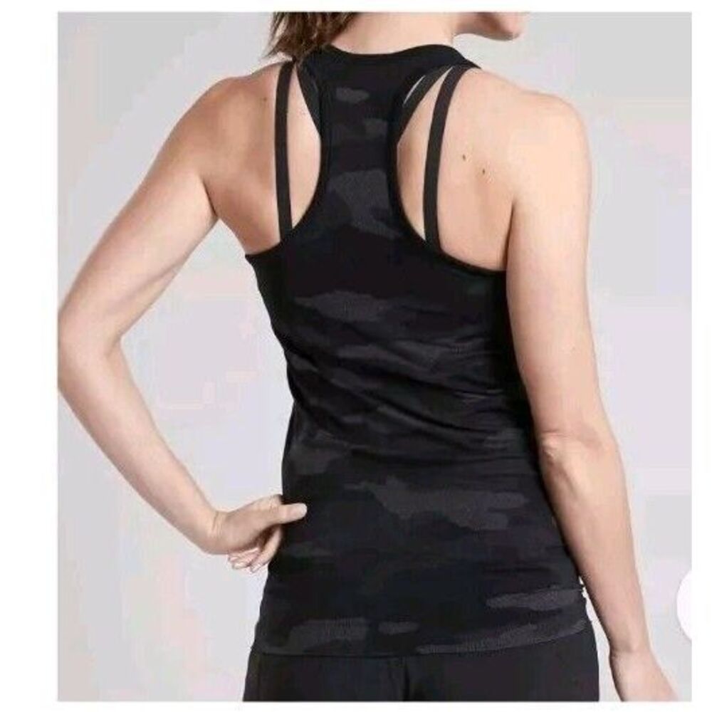 Athleta Speedlight Camo Tank Small S Black Racerback Top‎ Shirt
